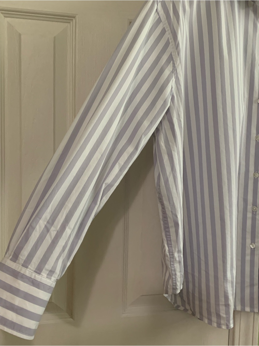 AYR The Deep End classic button down in lavender stripe - Picture 3 of 12
